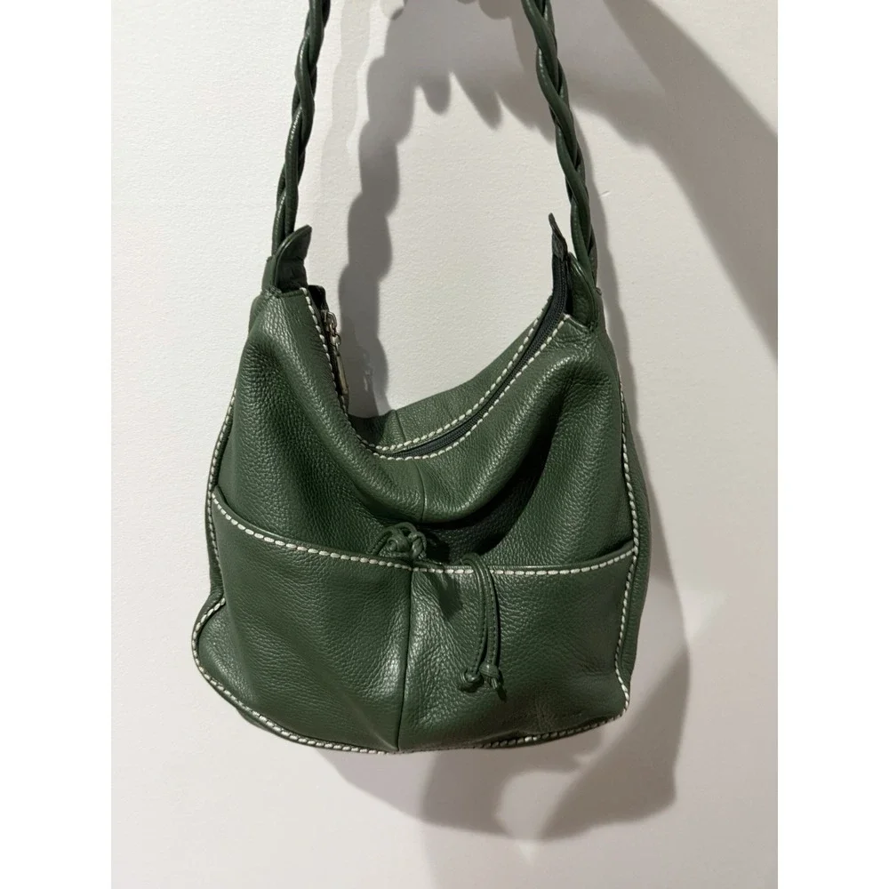 PLINIO‎ VISONA ITALY GREEN SATCHEL GENUINE LEATHER OVERSIZED HANDBAG F